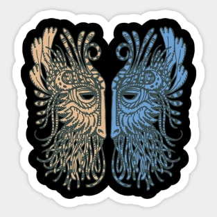 bird warrior mask Sticker